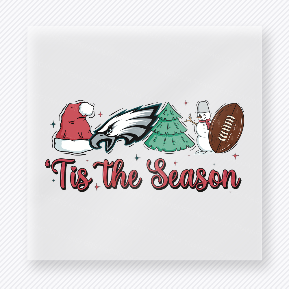 Eagles Tis The Season Football Christmas DTF Transfers