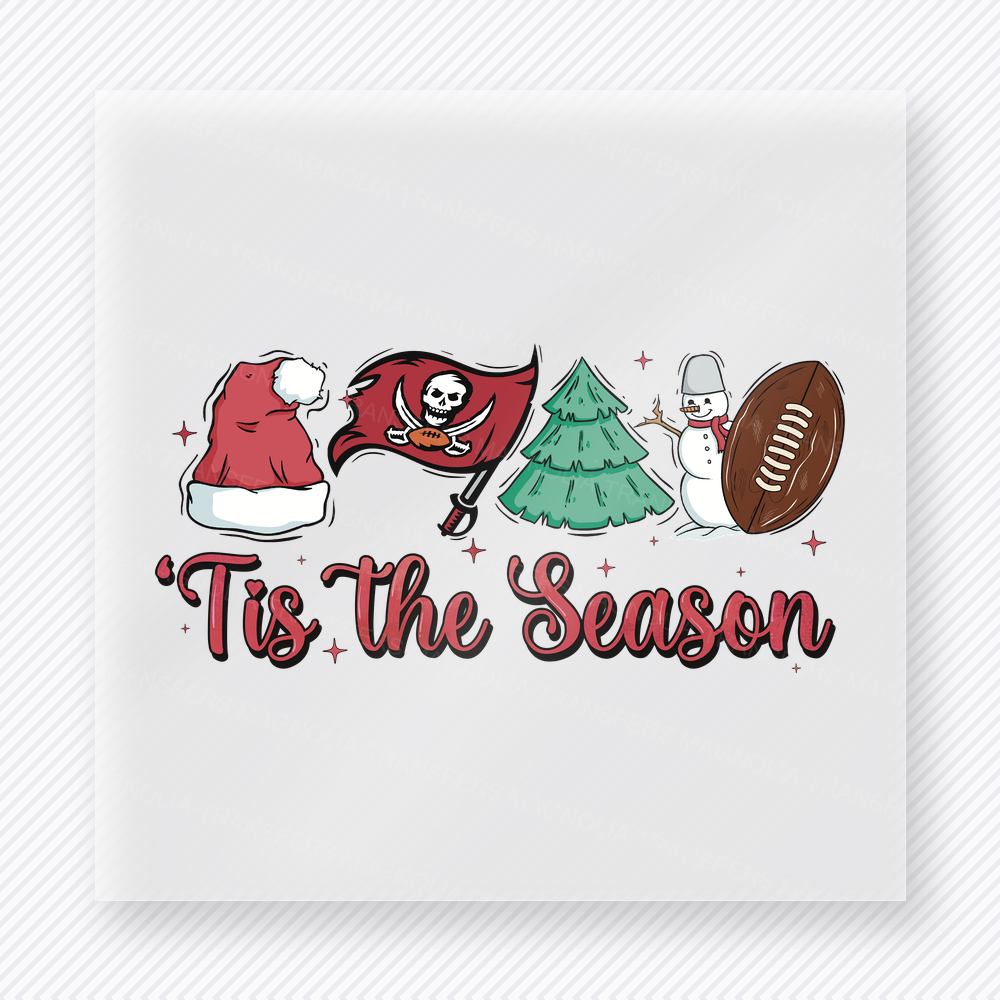 Buccaneers Tis The Season Football Christmas DTF Transfers