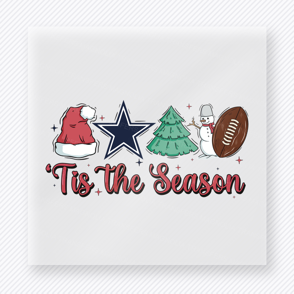 Cowboys Tis The Season Football Christmas DTF Transfers