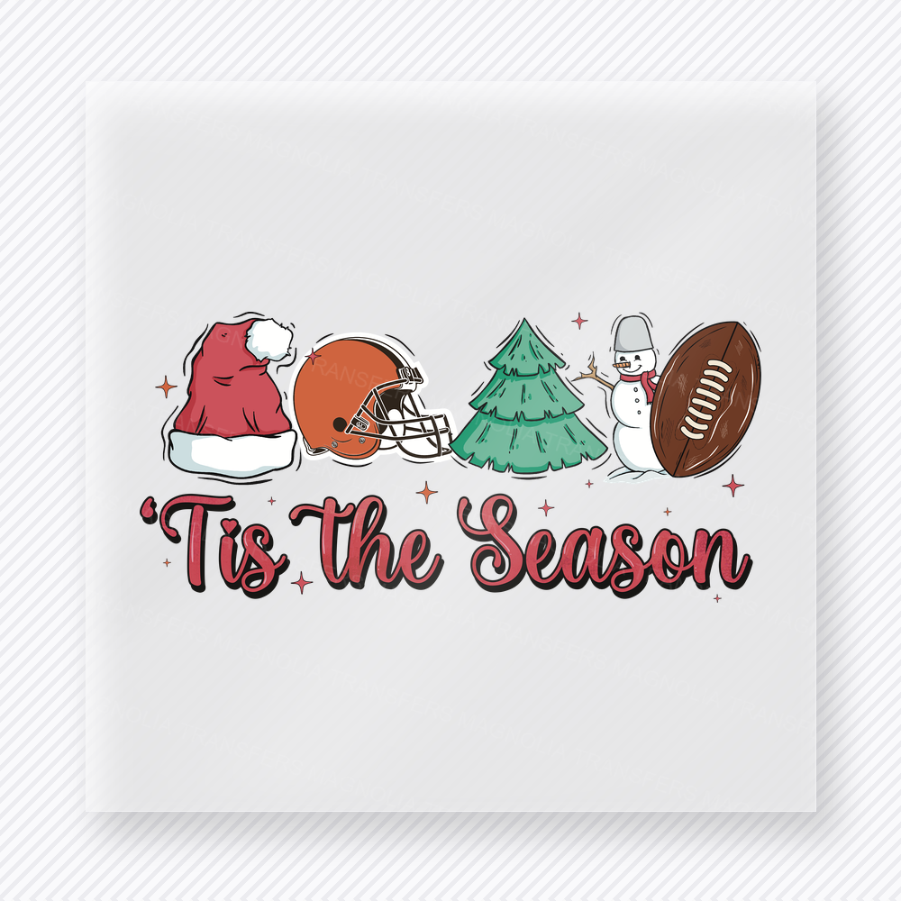 Browns Tis The Season Football Christmas DTF Transfers