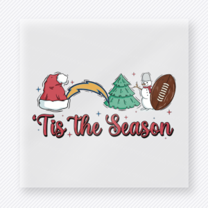 Chargers Tis The Season Football Christmas DTF Transfers