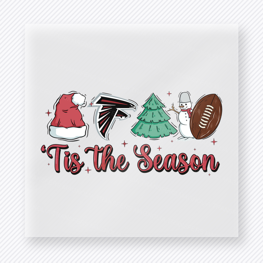 Falcons Tis The Season Football Christmas DTF Transfers