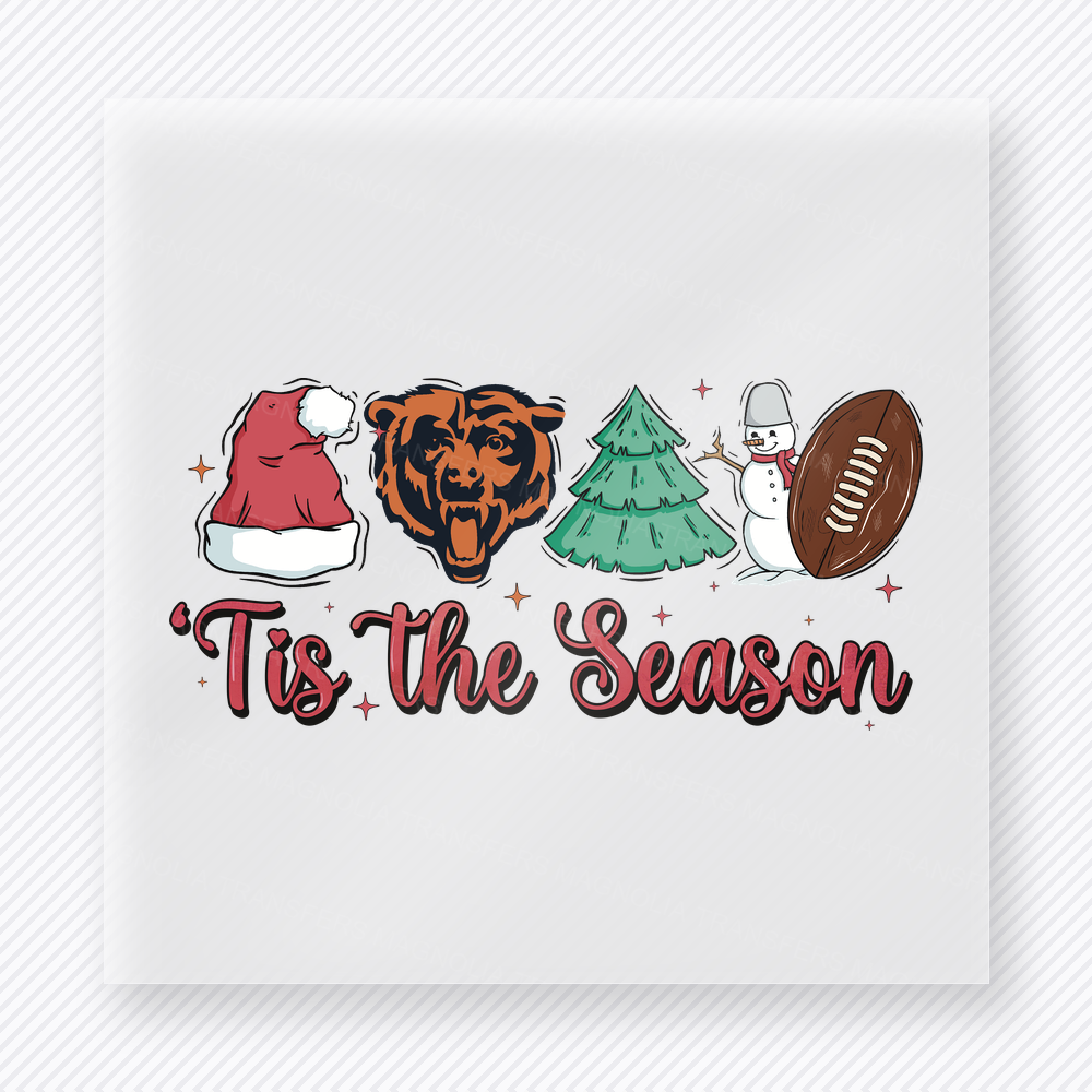 Bears Tis The Season Football Christmas DTF Transfers