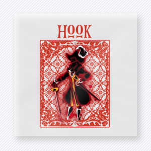 Hook Vintage Villain Poster Mouse House DTF transfer featuring Hook villain artwork in a red vintage poster frame with dramatic gothic details