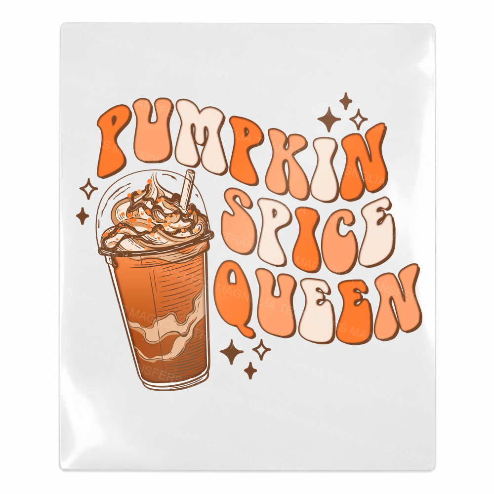 Pumpkin Spice Queen Fall & Thanksgiving UV transfer for hard-surface products