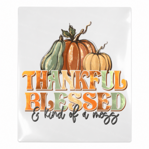 Thankful Blessed Kind of a Mess Fall & Thanksgiving UV transfer for hard-surface products