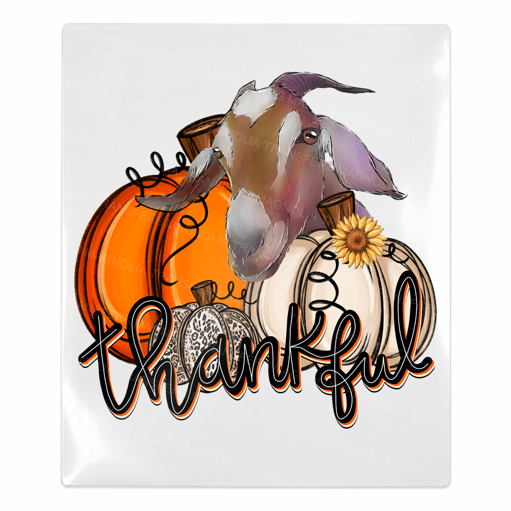 Thankful Turkey Pumpkin Fall & Thanksgiving UV transfer for hard-surface products
