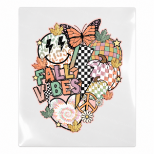 Fall Vibes Floral Heart Fall & Thanksgiving UV transfer for hard-surface products