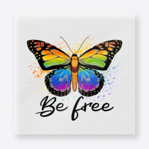 Be Free Rainbow Butterfly Pride DTF Transfers