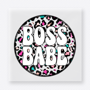 Boss Babe White Leopard Small Business DTF Transfers