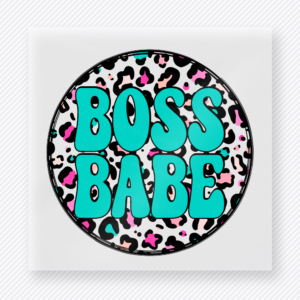 Boss Babe Teal Leopard Small Business DTF Transfers