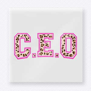 CEO Leopard Varsity Small Business DTF Transfers