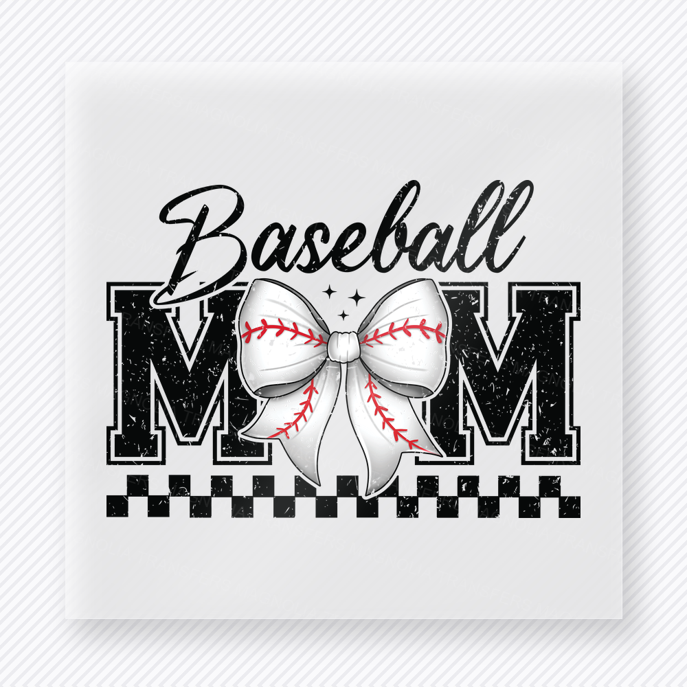Baseball Mom Checker Sports DTF Transfers