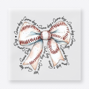 Baseball Bow Game Day Sports DTF Transfers