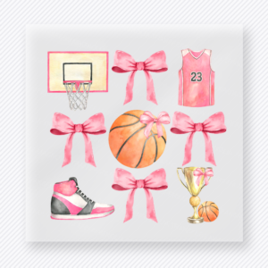 Girly Basketball Sports Icons Sports DTF Transfers