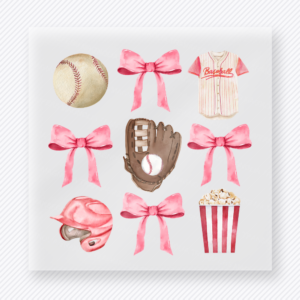 Girly Baseball Sports Icons Sports DTF Transfers