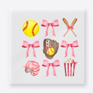 Girly Softball Icons Sports DTF Transfers
