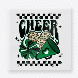 Cheer Leopard Bow Sports DTF Transfers