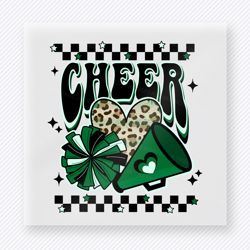 Cheer Leopard Bow Sports DTF Transfers