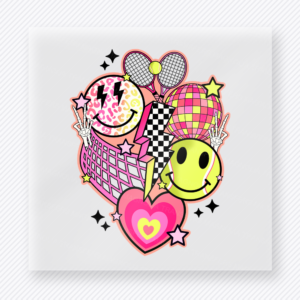 Cheer Smiley Collage Pink Sports DTF Transfers