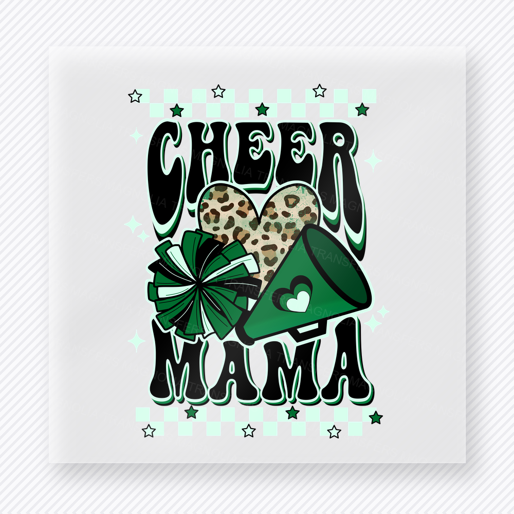 Cheer Mama Leopard Bow Sports DTF Transfers