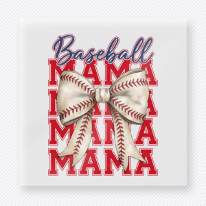 Baseball Mama Repeat Bow Sports DTF Transfers