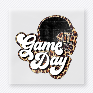 Game Day Football Helmet Script Black Sports DTF Transfers