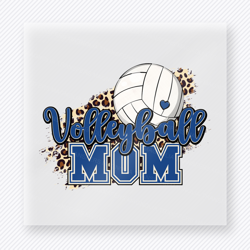 Volleyball Mom Leopard Sports DTF Transfers