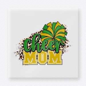Cheer Mom Green Yellow Pom Sports DTF Transfers