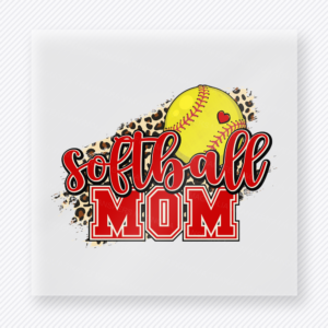 Softball Mom Leopard Red Sports DTF Transfers