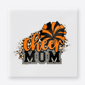 Cheer Mom Orange Pom Sports DTF Transfers