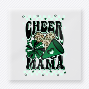 Cheer Mama Green Megaphone Stars Sports DTF Transfers