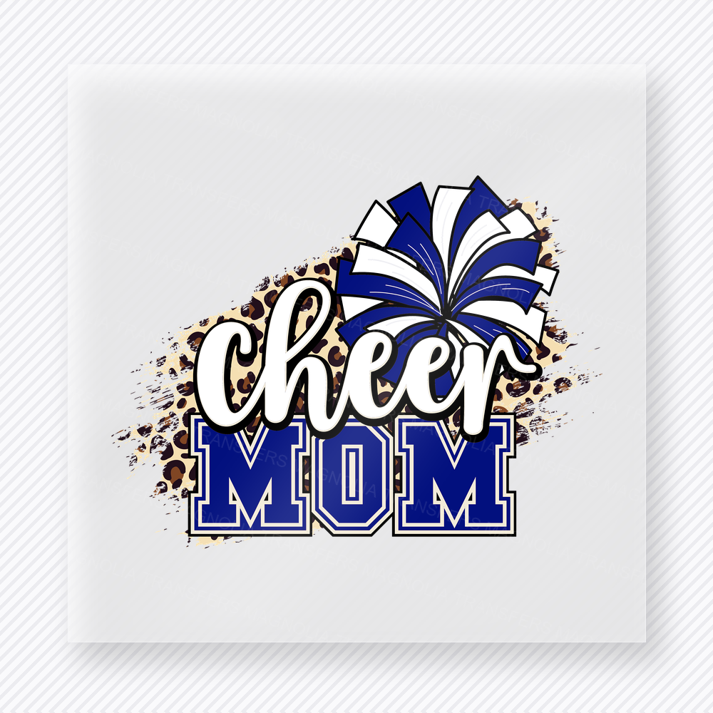 Cheer Mom Blue Pom Sports DTF Transfers