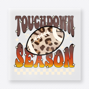 Touchdown Season Orange Leopard Sports DTF Transfers