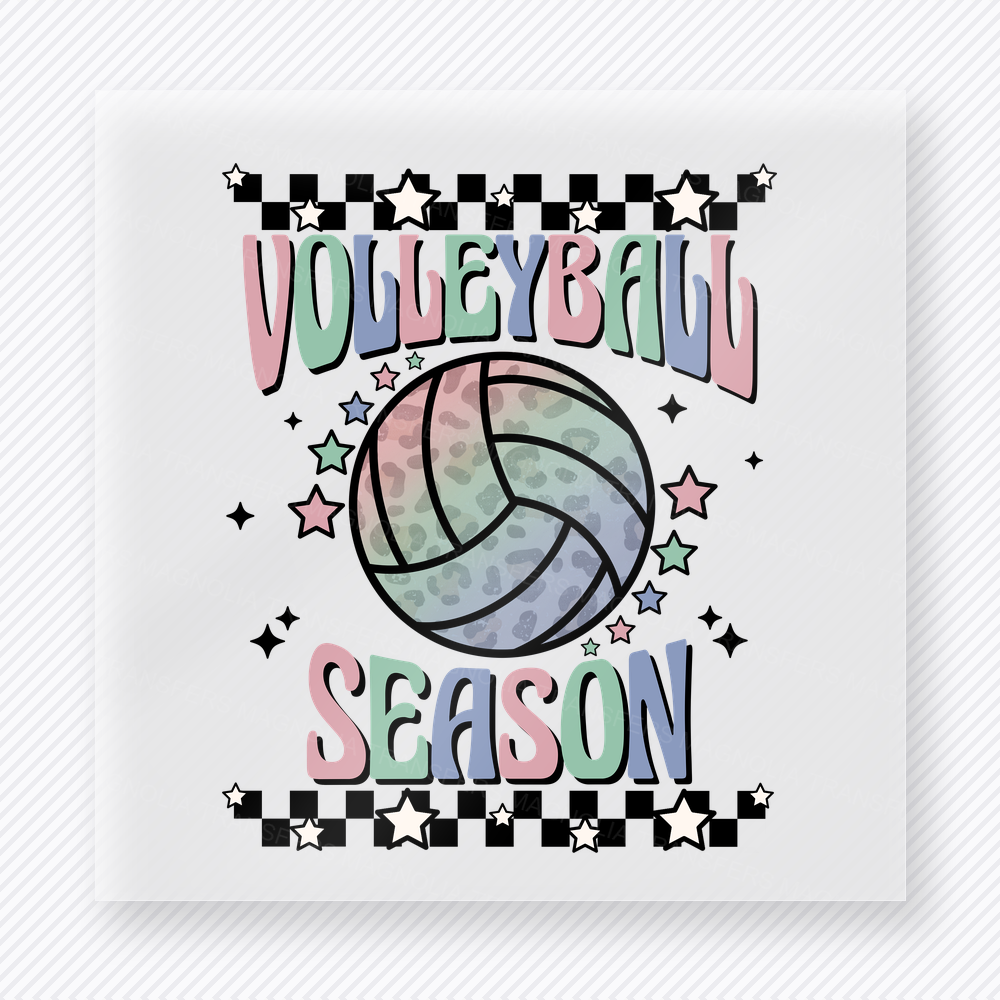 Volleyball Season Checkered Sports DTF Transfers