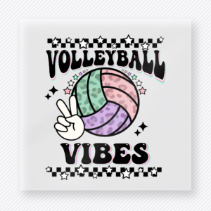 Volleyball Vibes Checkered Sports DTF Transfers