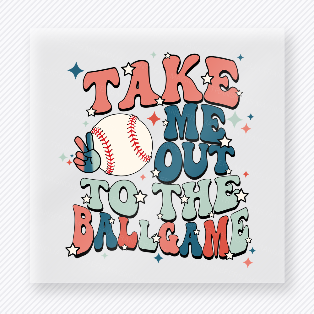Take Me Out To The Ballgame Blue Sports DTF Transfers