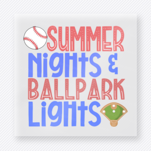 Summer Nights And Ballpark Lights Color Sports DTF Transfers