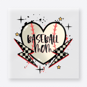 Baseball Mom Heart Sports DTF Transfers