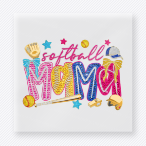 Softball Mama Colorful Sports DTF Transfers
