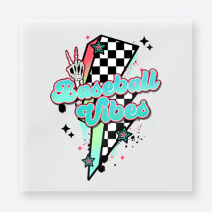 Baseball Vibes Lightning Bolt Sports DTF Transfers