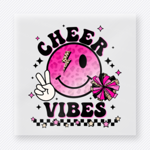 Cheer Vibes Pink Bow Sports DTF Transfers