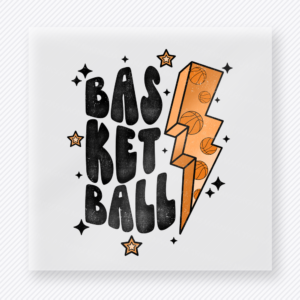 Basketball Orange Lightning Bolt Sports DTF Transfers