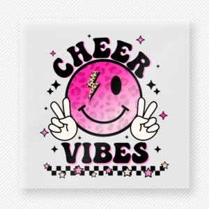 Cheer Vibes Pink Peace Sports DTF Transfers