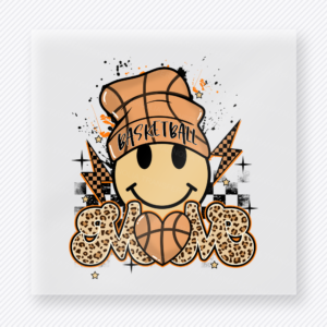Basketball Smiley Face Leopard Sports DTF Transfers