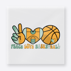 Peace Love Basketball Hand Heart Sports DTF Transfers