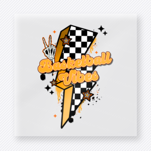 Basketball Vibes Lightning Bolt Sports DTF Transfers