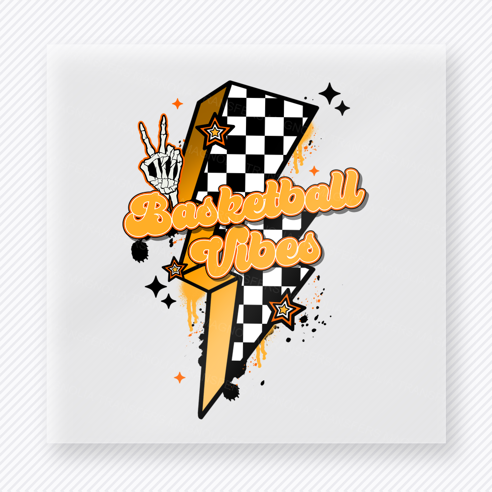 Basketball Vibes Lightning Bolt Sports DTF Transfers