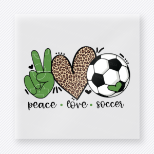 Peace Love Soccer Leopard Sports DTF Transfers