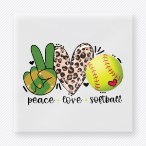 Peace Love Softball Leopard Sports DTF Transfers